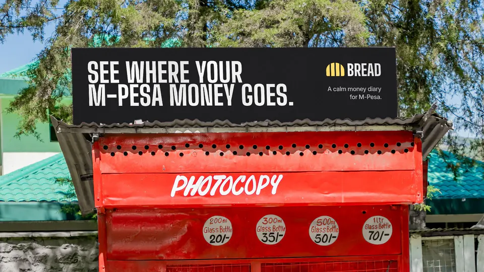 bread banner on a roadside kiosk in Kenya